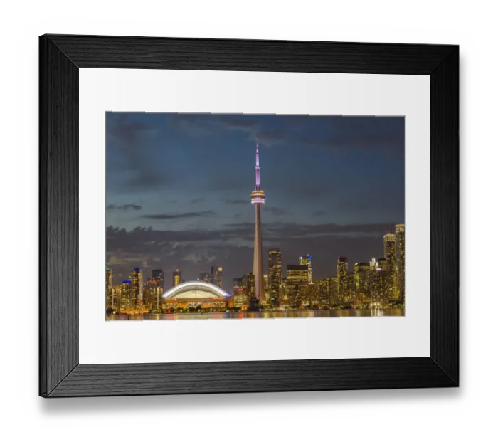 Framed Print : City skyline at dusk, Toronto, Ontario, Canada