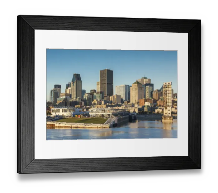 Framed Print : Canada, Quebec, Montreal. City skyline from the St. Lawrence River Framed Print : Canada, Quebec, Montreal. City skyline from the St. Lawrence River