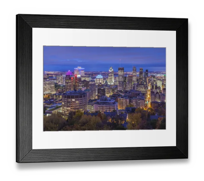 Framed Print : Canada, Quebec, Montreal. Elevated city skyline from Mount Royal Framed Print : Canada, Quebec, Montreal. Elevated city skyline from Mount Royal