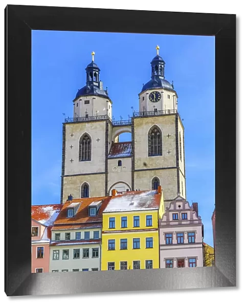 Colorful Market Square, Saint Marys City Church, Stadtkirche Wittenberg, Germany
