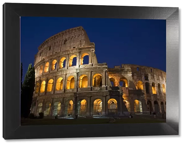 Italy, Rome, Colosseum. Night scene at landmark
