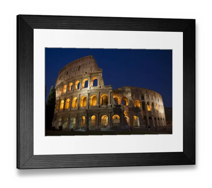 Framed Print : Italy, Rome, Colosseum. Night scene at landmark Framed Print : Italy, Rome, Colosseum. Night scene at landmark