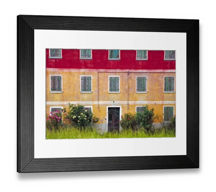 Framed Print : Europe, Italy, Veneto. Colorful farmhouse exterior Framed Print : Europe, Italy, Veneto. Colorful farmhouse exterior