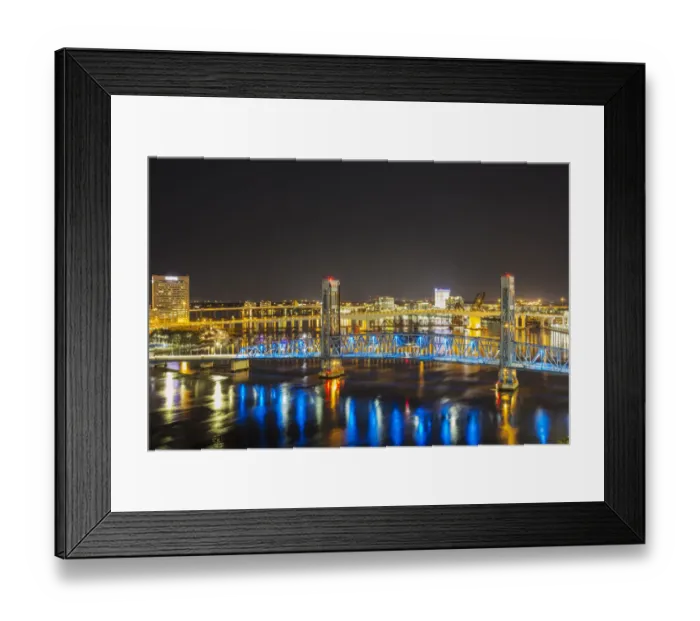 Framed Print : Main Street Bridge St. Johns River, Jacksonville, FL Framed Print : Main Street Bridge St. Johns River, Jacksonville, FL
