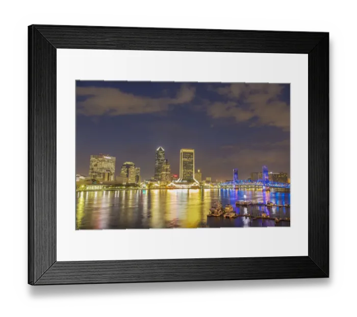 Framed Print : City Skyline and St. Johns River, Jacksonville, FL Framed Print : City Skyline and St. Johns River, Jacksonville, FL