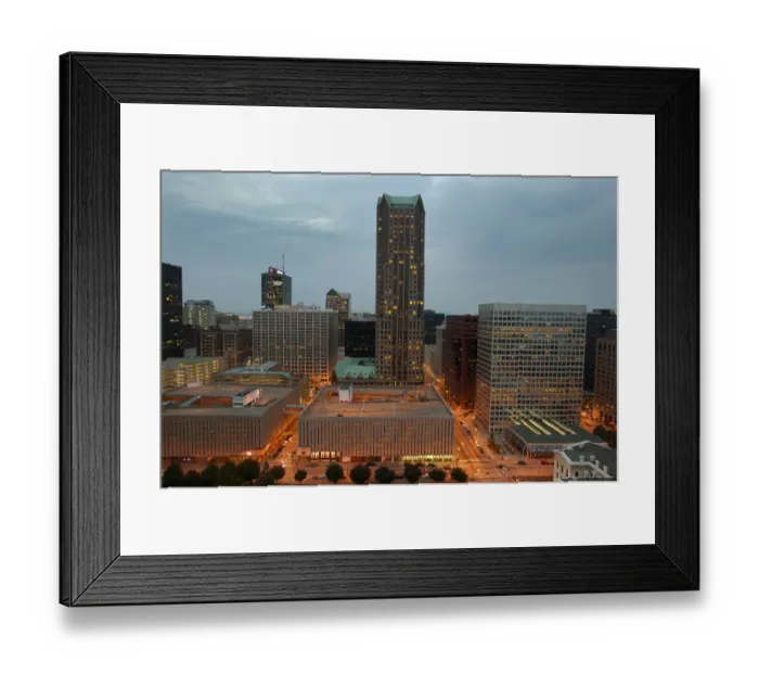 Framed Print : Downtown St. Louis at night from rooftop Framed Print : Downtown St. Louis at night from rooftop