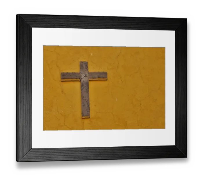 Framed Print : San Miguel De Allende, Mexico. Cross mounted on buildings wall