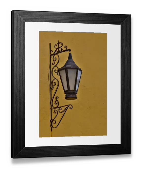 Framed Print : San Miguel De Allende, Mexico. Lantern and shadow on colorful buildings Framed Print : San Miguel De Allende, Mexico. Lantern and shadow on colorful buildings
