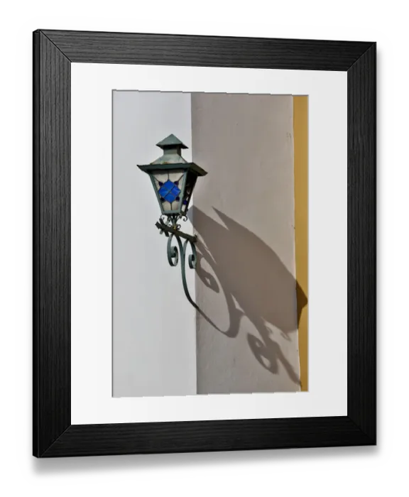 Framed Print : San Miguel De Allende, Mexico. Lantern and shadow on colorful buildings Framed Print : San Miguel De Allende, Mexico. Lantern and shadow on colorful buildings