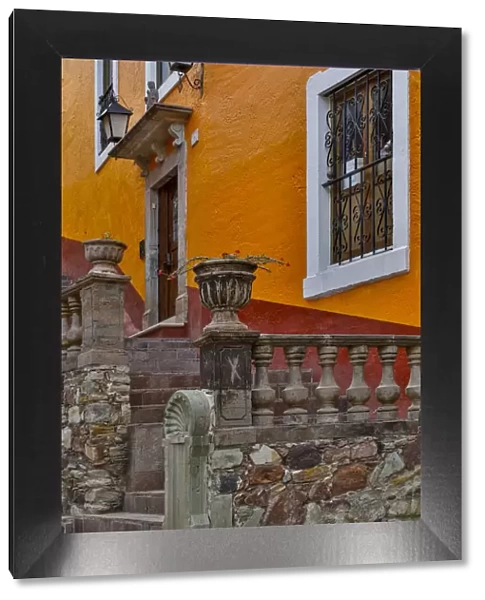 Guanajuato in Central Mexico. Old colonial architecture and stairways