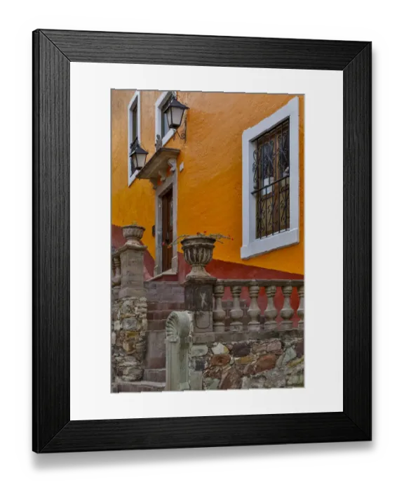 Framed Print : Guanajuato in Central Mexico. Old colonial architecture and stairways