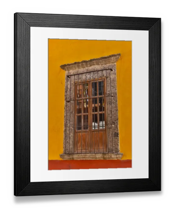 Framed Print : San Miguel De Allende, Mexico. Colorful buildings and windows