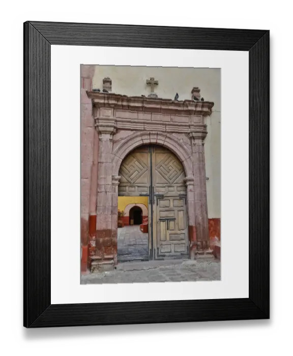 Framed Print : San Miguel De Allende, Mexico. Open doorway into plaza of church Framed Print : San Miguel De Allende, Mexico. Open doorway into plaza of church