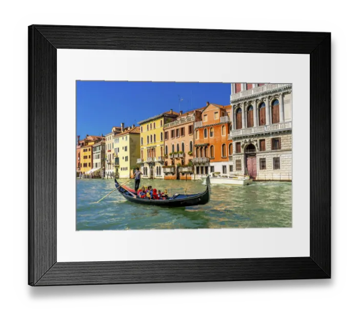 Framed Print : Colorful Grand Canal gondola reflections, Venice, Italy Framed Print : Colorful Grand Canal gondola reflections, Venice, Italy