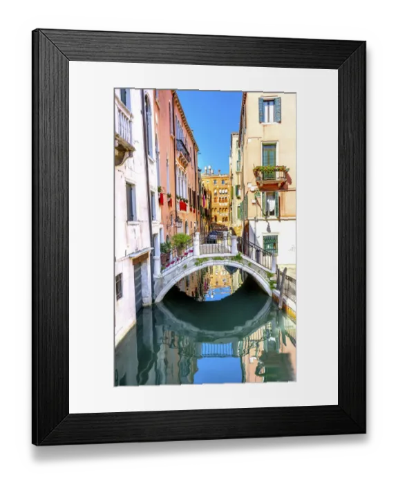 Framed Print : Reflection of buildings and boats, Venice, Italy Framed Print : Reflection of buildings and boats, Venice, Italy