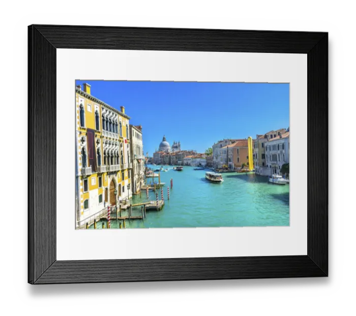 Framed Print : Grand Canal Santa Maria della Salute Church from Ponte Academia Bridge, Venice, Italy