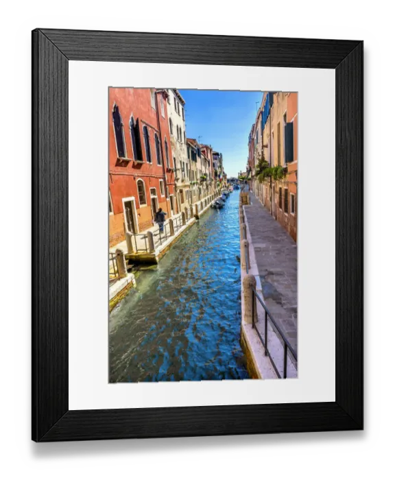 Framed Print : Reflection of buildings and boats, Venice, Italy Framed Print : Reflection of buildings and boats, Venice, Italy