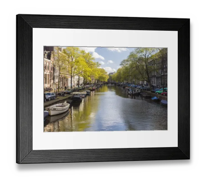 Framed Print : Canal, central Amsterdam, Netherlands Framed Print : Canal, central Amsterdam, Netherlands