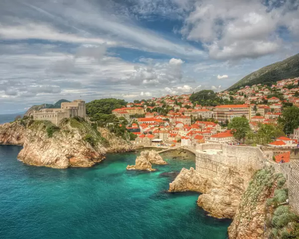 Croatia, Dubrovnik. Dubrovnik with the oceans edge