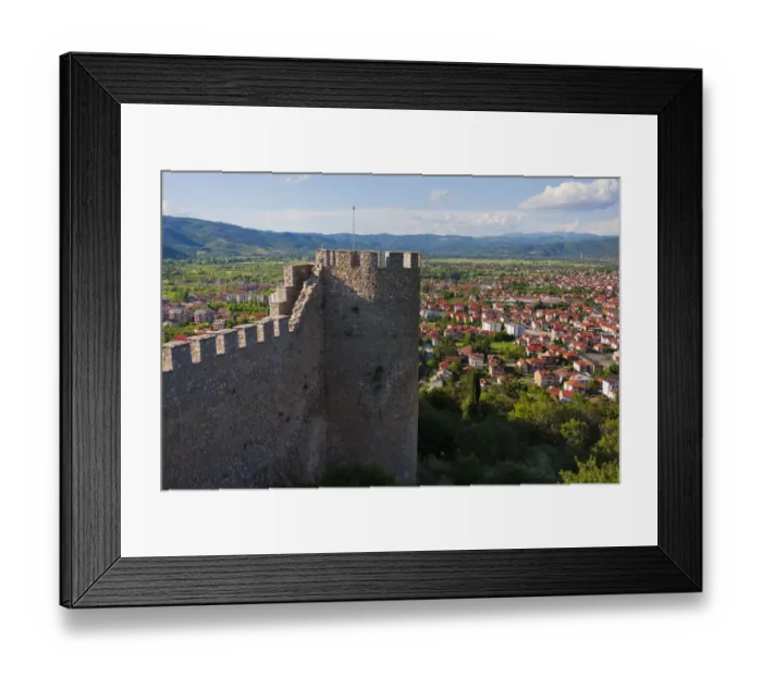 Framed Print : Tsar Samuils Fortress with Ohrid cityscape, Ohrid, Republic of Macedonia