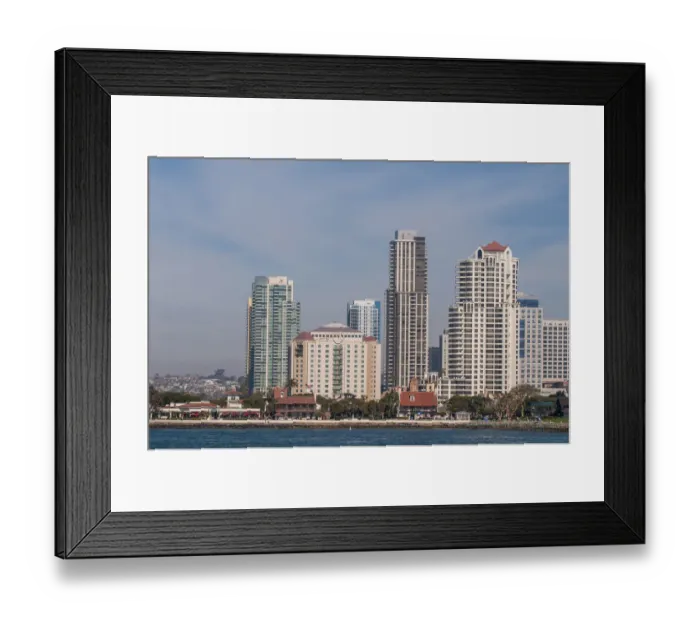 Framed Print : San Diego skyline and harbor, San Diego, California