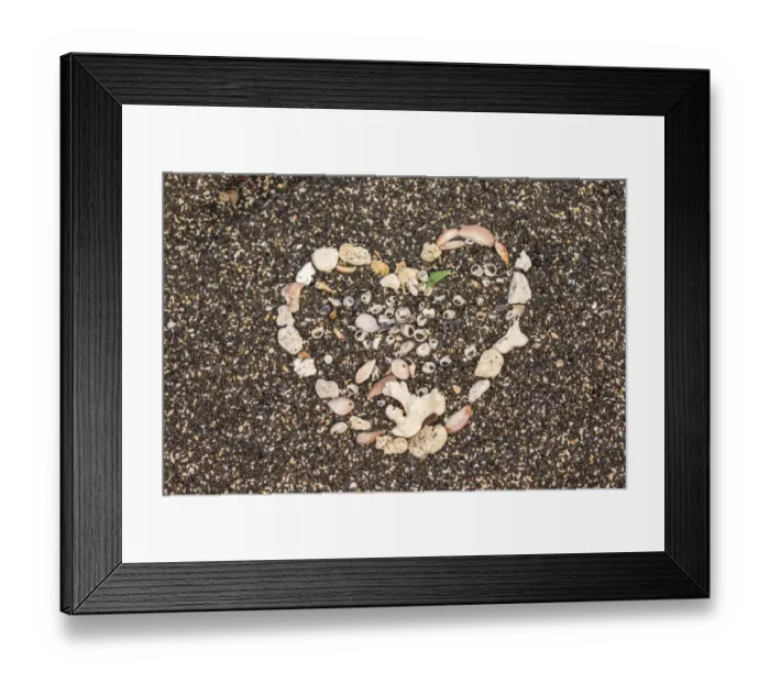 Framed Print : USA, Hawaii, Honokohau Bay. Beach heart made of shells Framed Print : USA, Hawaii, Honokohau Bay. Beach heart made of shells