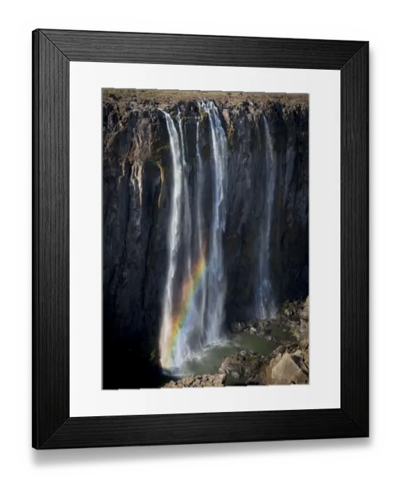 Framed Print : Africa, Zimbabwe, Victoria Falls. Rainbow at Victoria Falls