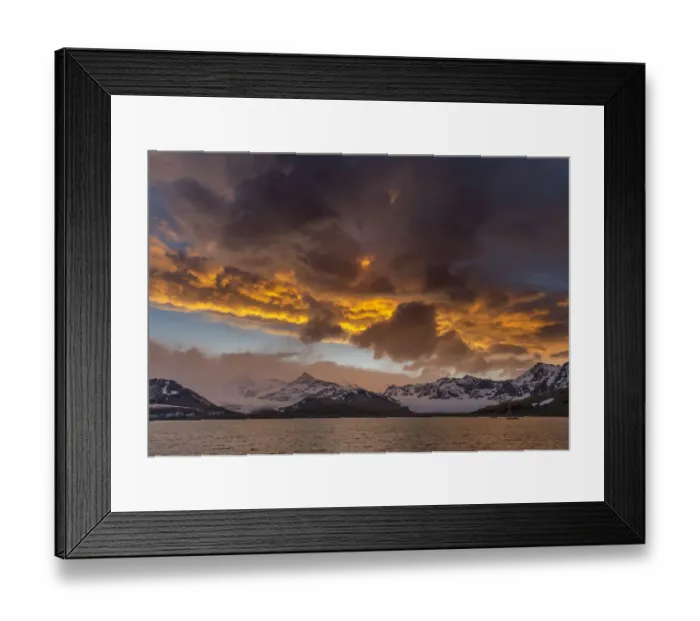 Framed Print : St. Andres Bay on South Georgia Island during sunset Framed Print : St. Andres Bay on South Georgia Island during sunset