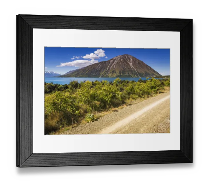Framed Print : Alps to Ocean Cycle Trail at Lake Ohau, Southern Alps, Canterbury, South Island Framed Print : Alps to Ocean Cycle Trail at Lake Ohau, Southern Alps, Canterbury, South Island