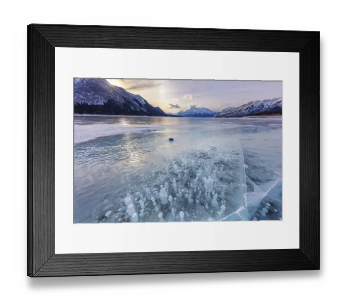 Framed Print : Methane ice bubbles under clear ice on Abraham Lake near Nordegg, Alberta, Canada Framed Print : Methane ice bubbles under clear ice on Abraham Lake near Nordegg, Alberta, Canada