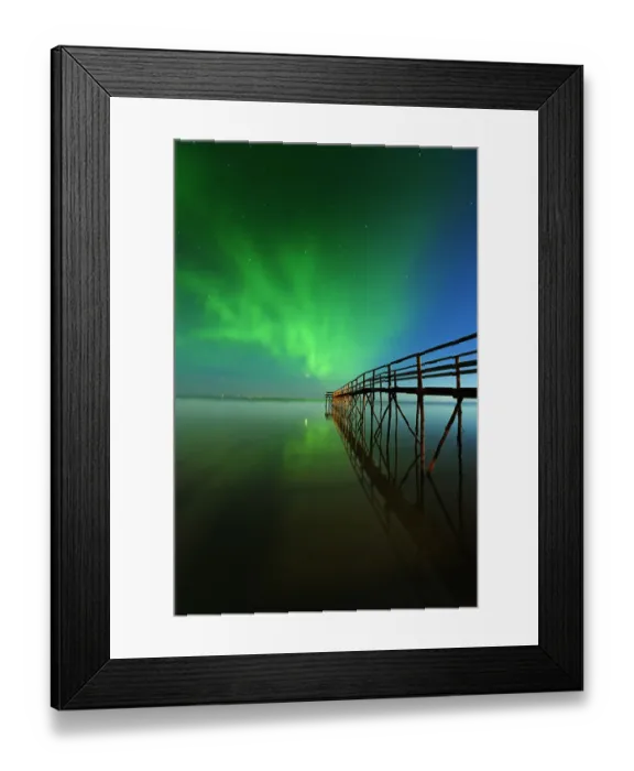 Framed Print : Canada, Manitoba, Winnipeg. Northern Lights reflected in Lake Winnipeg. Credit as Framed Print : Canada, Manitoba, Winnipeg. Northern Lights reflected in Lake Winnipeg. Credit as