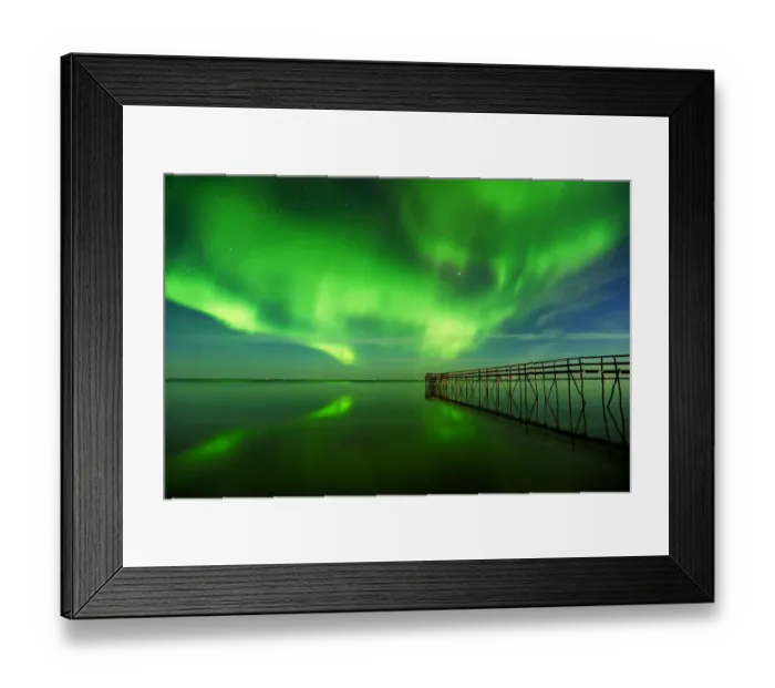Framed Print : Canada, Manitoba, Winnipeg. Northern Lights reflected in Lake Winnipeg. Credit as Framed Print : Canada, Manitoba, Winnipeg. Northern Lights reflected in Lake Winnipeg. Credit as