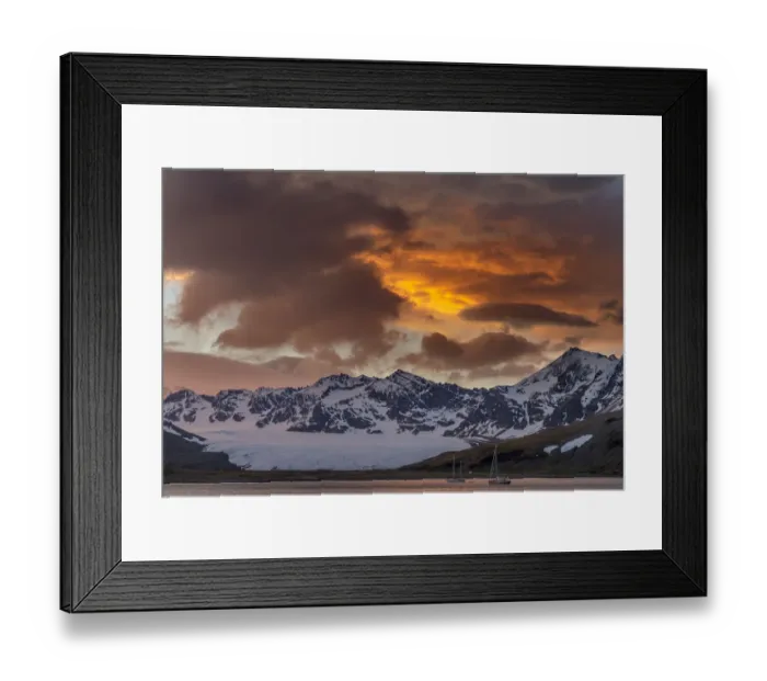 Framed Print : St. Andres Bay on South Georgia Island during sunset Framed Print : St. Andres Bay on South Georgia Island during sunset