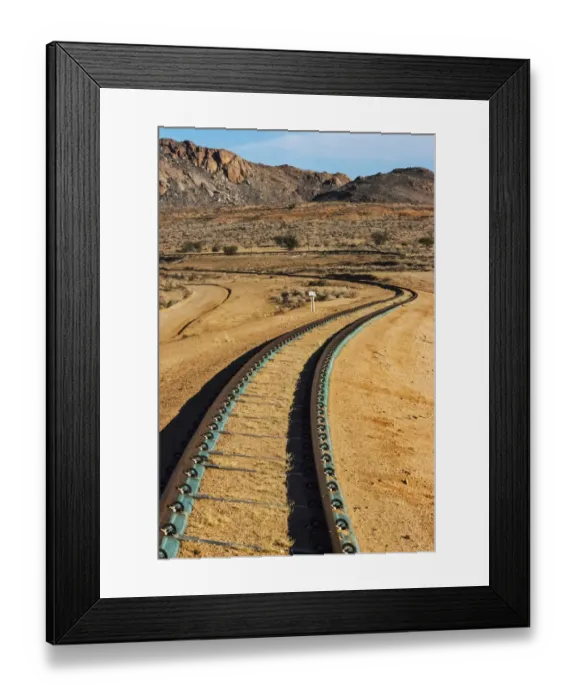 Framed Print : Railway tracks through southern Namib Desert, Karas Region, Namibia