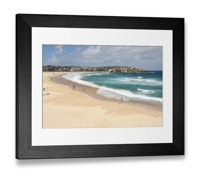 Framed Print : Australia, New South Wales, Sydney. Bondi Beach viewed from Bondi to Coogee coastal walk Framed Print : Australia, New South Wales, Sydney. Bondi Beach viewed from Bondi to Coogee coastal walk