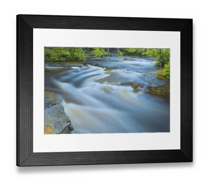 Framed Print : Canada, Quebec, Val-Jalbert. Ouiatchouan River rapids