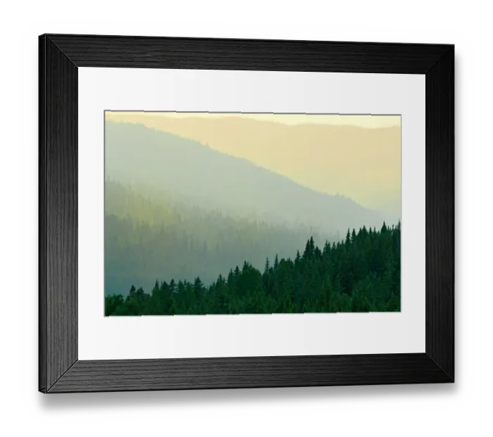 Framed Print : Canada, Quebec, Parc national des Laurentides. Misty Laurentian Mountains forests Framed Print : Canada, Quebec, Parc national des Laurentides. Misty Laurentian Mountains forests