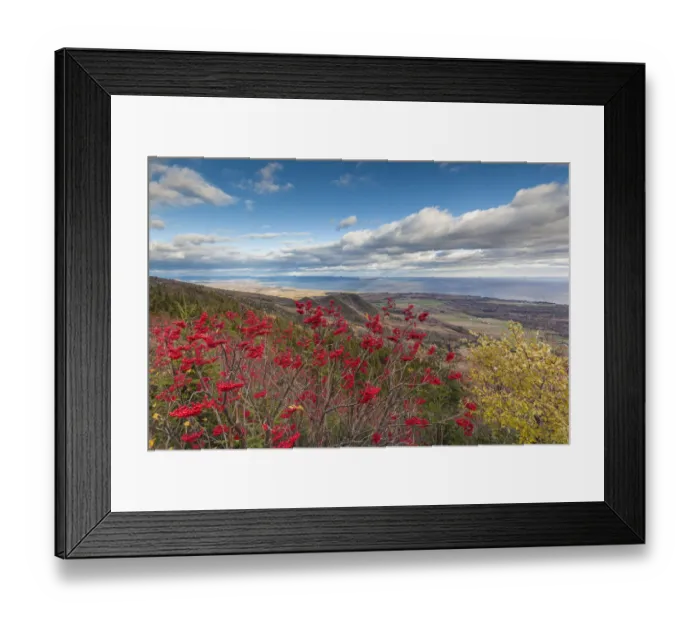 Framed Print : Canada, Quebec, Carleton-sur-Mer. Elevated view from Mont-St-Joseph