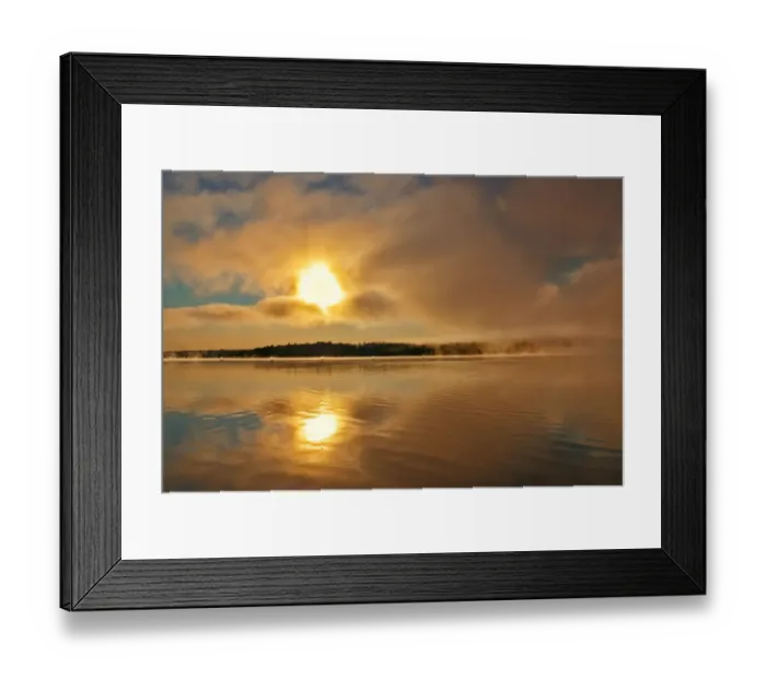 Framed Print : Canada, New Brunswick. Fog on Saint John River at sunrise Framed Print : Canada, New Brunswick. Fog on Saint John River at sunrise
