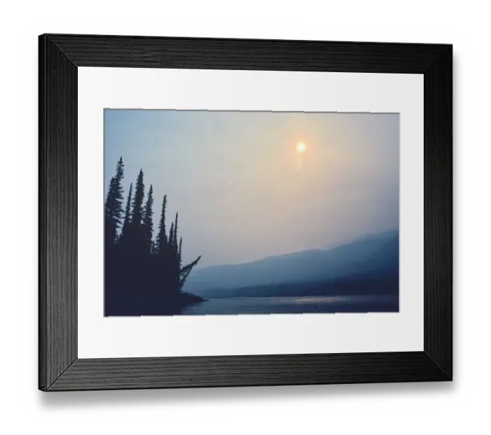 Framed Print : Canada, Northwest Territories, Nahanni National Park. Fire smoke on Nahanni River Framed Print : Canada, Northwest Territories, Nahanni National Park. Fire smoke on Nahanni River