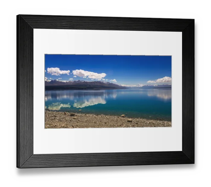 Framed Print : Lake Pukaki and Mount Cook in the Southern Alps, Canterbury, South Island, New Zealand
