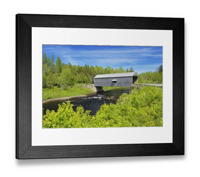 Framed Print : Canada, New Brunswick, St. Martins. Didgeguash River No. 4 covered bridge. Credit as Framed Print : Canada, New Brunswick, St. Martins. Didgeguash River No. 4 covered bridge. Credit as