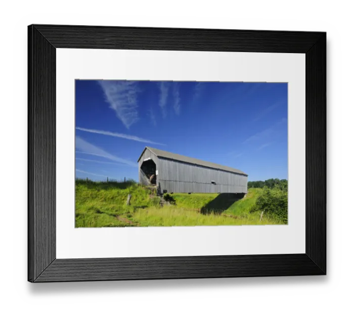 Framed Print : Canada, New Brunswick, Riverside. Sawmill Creek covered bridge Framed Print : Canada, New Brunswick, Riverside. Sawmill Creek covered bridge