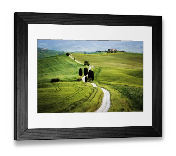 Framed Print : Italy, Tuscany, Val d Orcia. Road to Terrapile farmhouse Framed Print : Italy, Tuscany, Val d Orcia. Road to Terrapile farmhouse