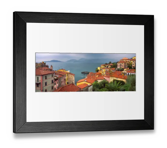 Framed Print : Italy, Liguria, Tellaro. Overview of seaside village Framed Print : Italy, Liguria, Tellaro. Overview of seaside village