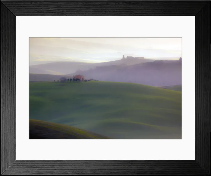 Framed Print : Europe, Italy, Val d Orcia. Sunrise over misty valley Framed Print : Europe, Italy, Val d Orcia. Sunrise over misty valley