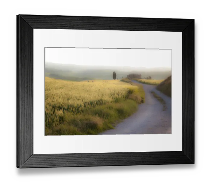 Framed Print : Europe, Italy, Val d Orcia. Road to farmhouse Framed Print : Europe, Italy, Val d Orcia. Road to farmhouse
