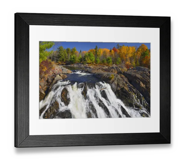 Framed Print : Canada, Ontario, Chutes Provincial Park. Aux Sables River flows into waterfall. Credit as Framed Print : Canada, Ontario, Chutes Provincial Park. Aux Sables River flows into waterfall. Credit as