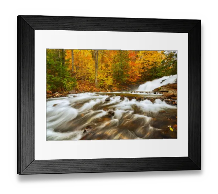 Framed Print : Canada, Ontario, Rosseau. Skeleton River at Hatchery Falls in autumn