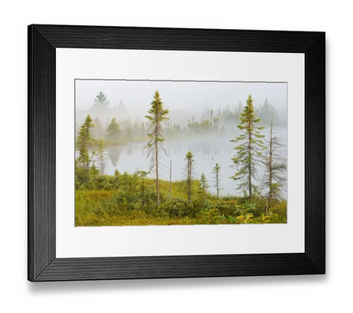 Framed Print : Canada, Ontario, Torrance Barrens Dark Sky Preserve. Fog on Highland Pond. Credit as Framed Print : Canada, Ontario, Torrance Barrens Dark Sky Preserve. Fog on Highland Pond. Credit as